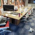 Maple Boardroom Table w/built in conferencing, Matching Credenza Maple Boardroom Table w/built in conferencing, Matching Credenza